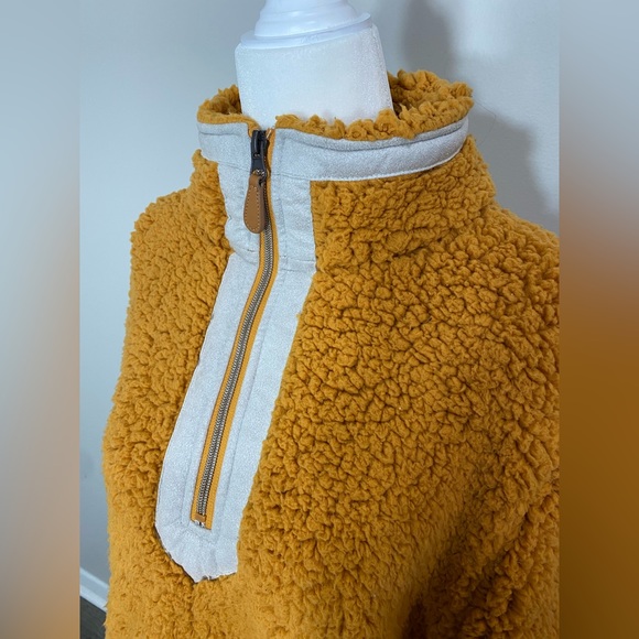 Simply Southern Collection Yellow Fleece Pullover Jacket w/ Pockets and Zipper - Picture 2 of 8